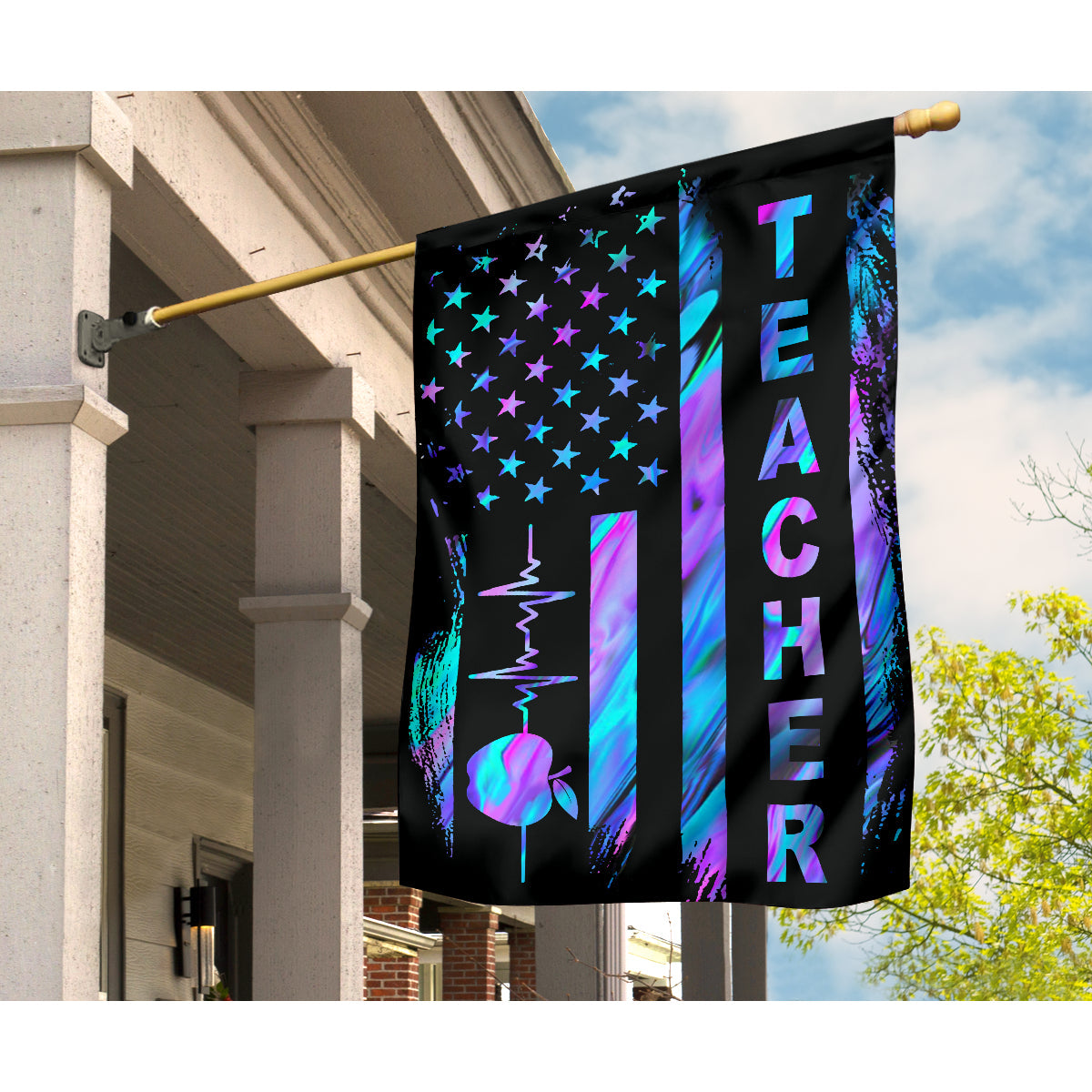 Teacher American Flag Teacher House Flag