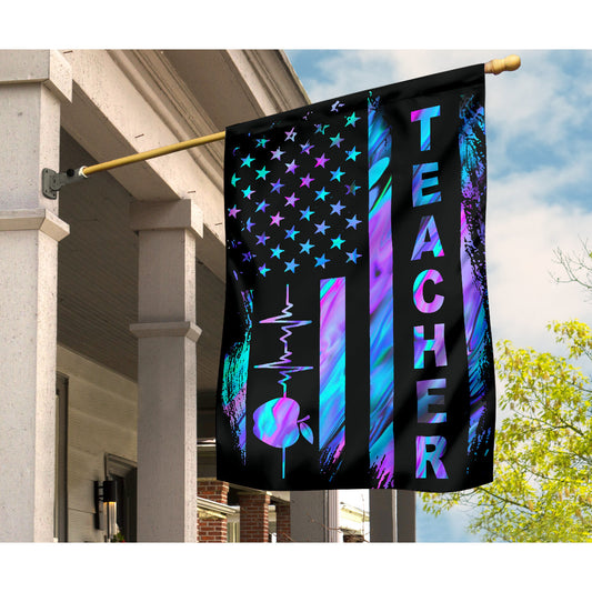 Teacher American Flag Teacher House Flag