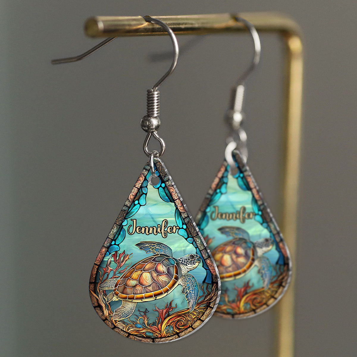Cute Turtle - Personalized Turtle Earrings