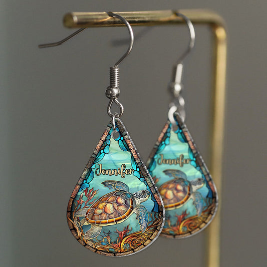 Cute Turtle - Personalized Turtle Earrings
