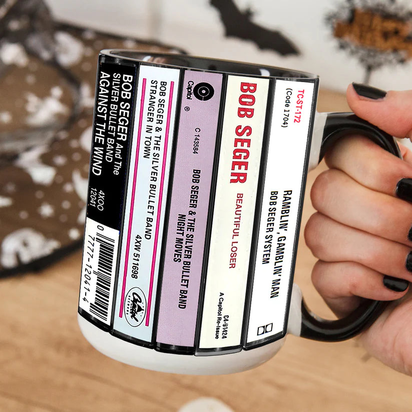 Bob Seger Albums Cassette Collection Retro Accent Mug