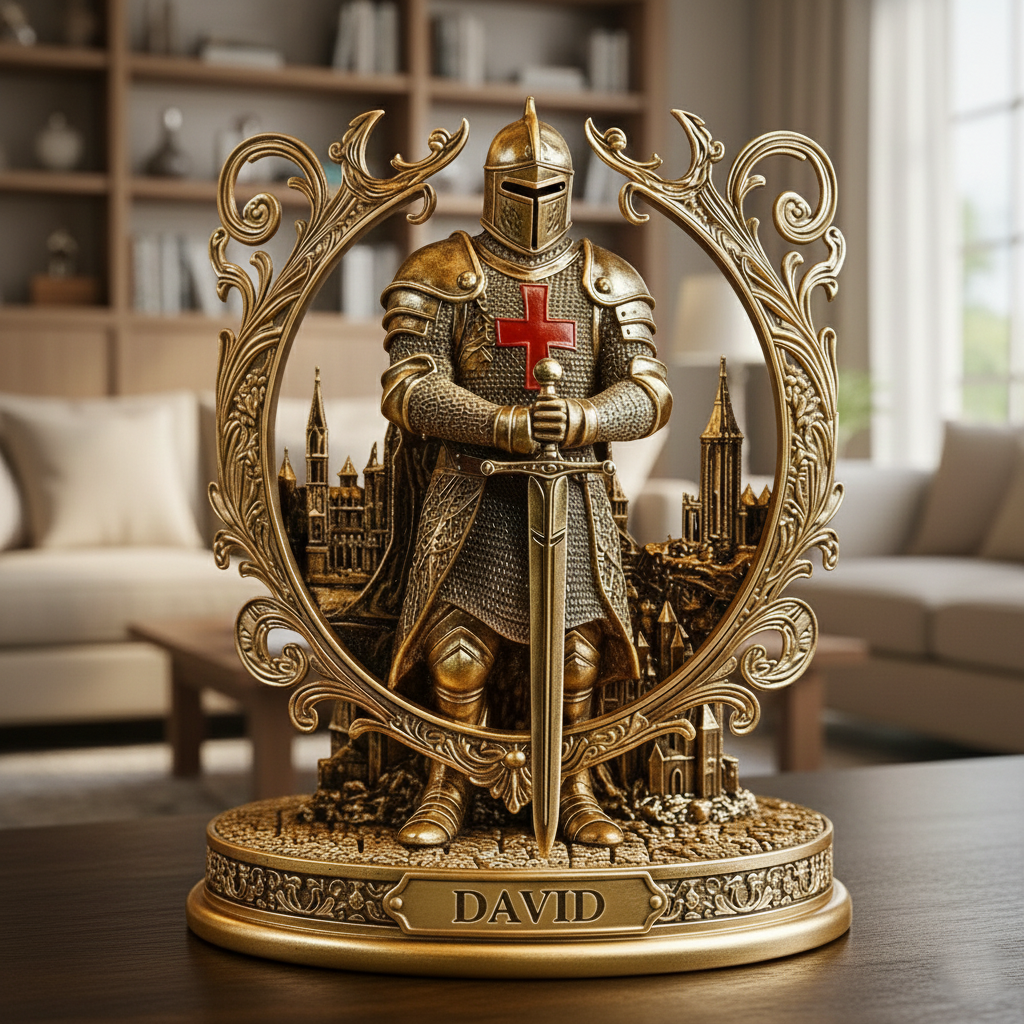 Knight Valor – Personalized Medieval Acrylic Plaque