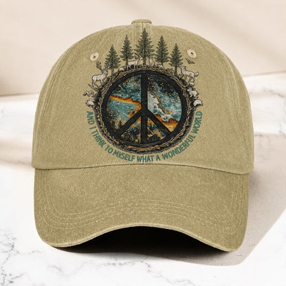 And I Think To Myself - Peace Classic Music Denim Cap