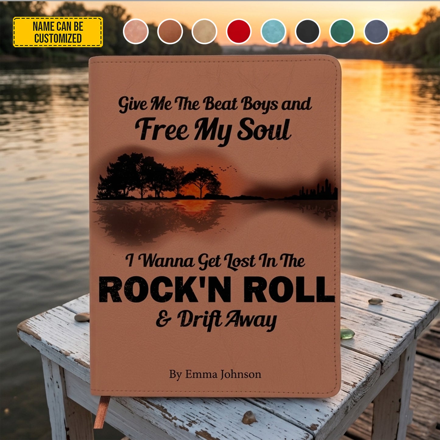 Give Me The Beat - Personalized Hippie Leather Journal