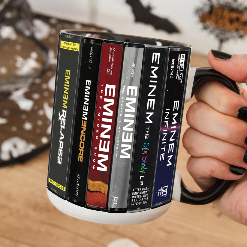 Eminem Albums Cassette Collection Retro Accent Mug