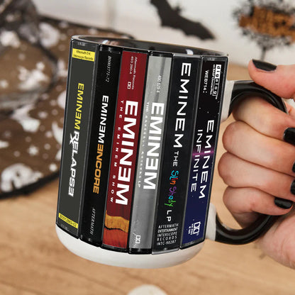 Eminem Albums Cassette Collection Retro Accent Mug