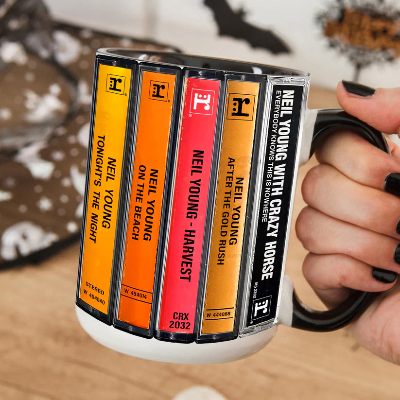 Neil Young Albums Cassette Retro Collection Accent Mug