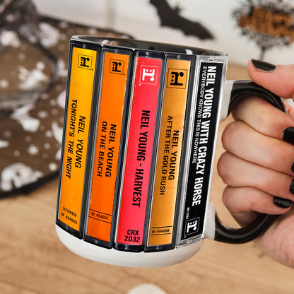 Neil Young Albums Cassette Retro Collection Accent Mug