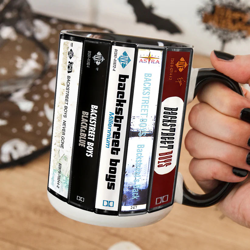Backstreet Boys Albums Cassette Collection Retro Accent Mug