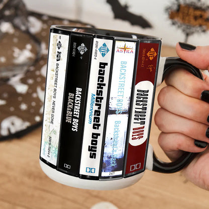 Backstreet Boys Albums Cassette Collection Retro Accent Mug