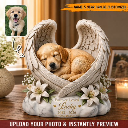 Personalized Sleeping Pet Angel Acrylic Plaque – Forever Loved Pet Loss Gift