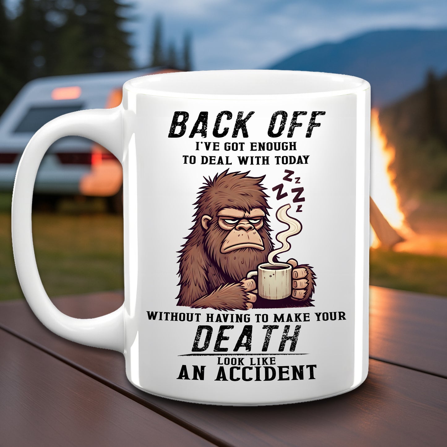 Grumpy Bigfoot Coffee White Mug