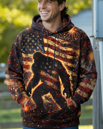BIGFOOT STARS AND STRIPES GRUNGE ART ALL OVER PRINT