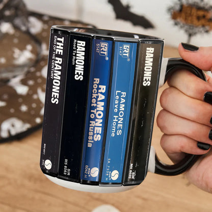 Ramones Albums Cassette Collection Retro Accent Mug