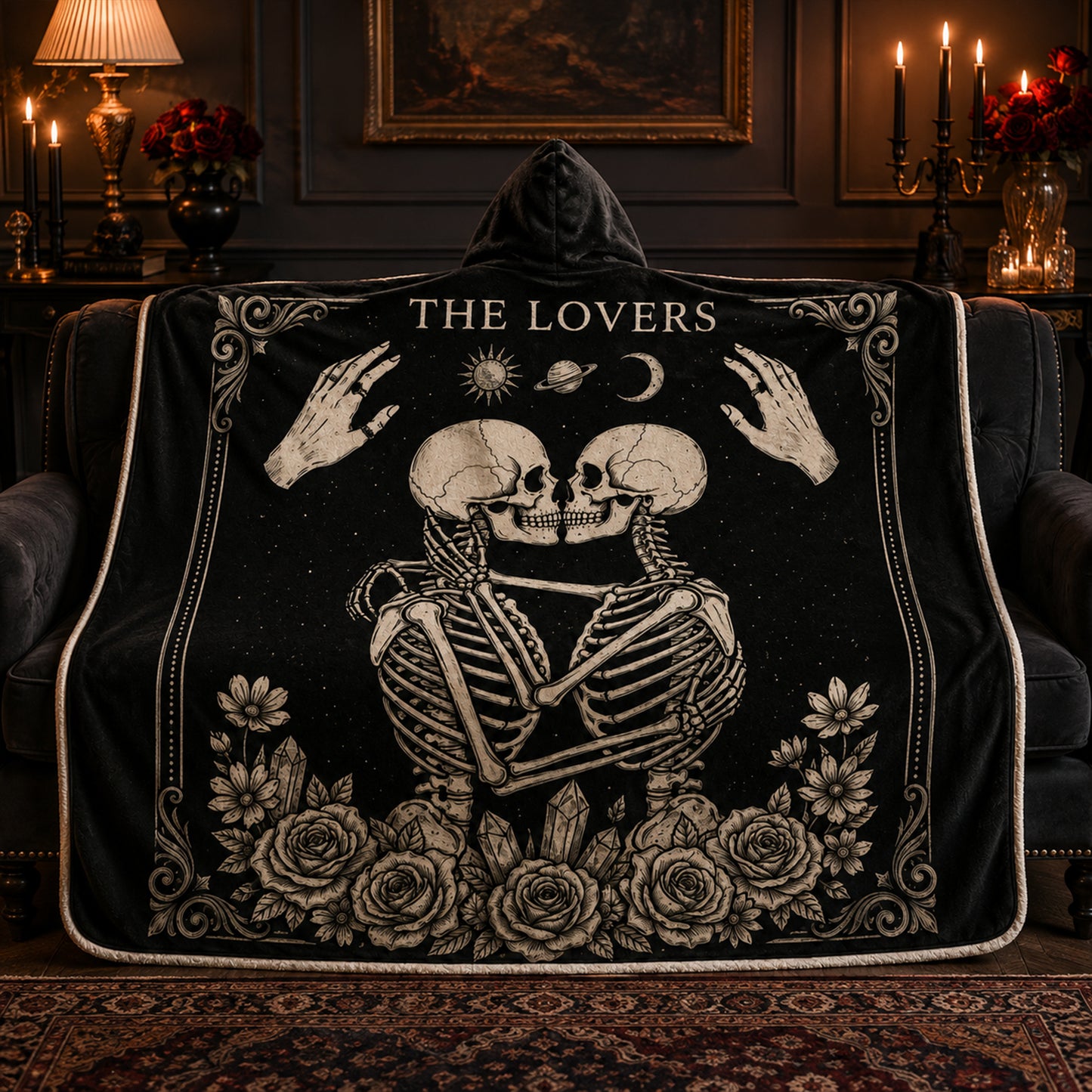 Couple Skeleton Hooded Blanket