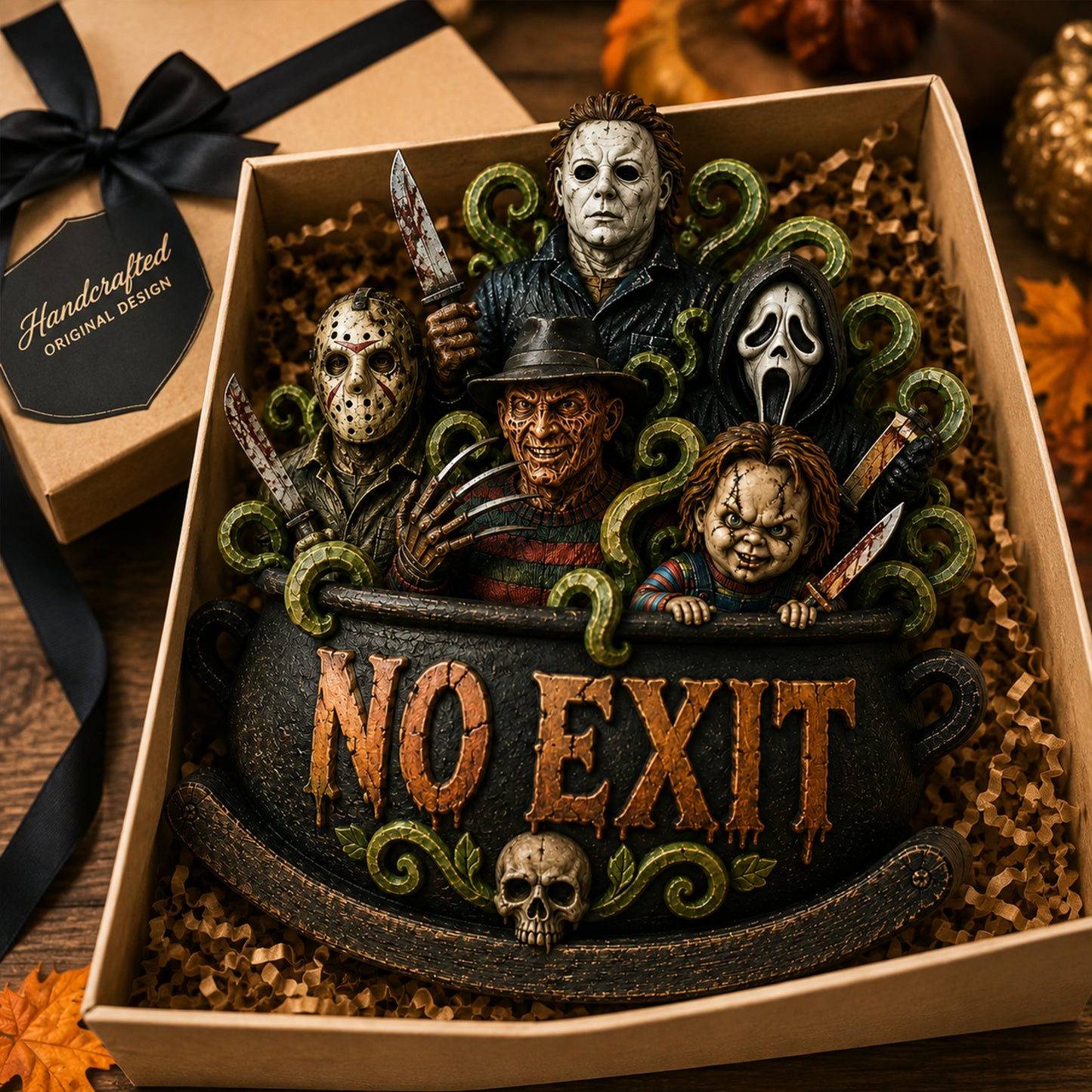 Horror Decoration Wooden Block Sign