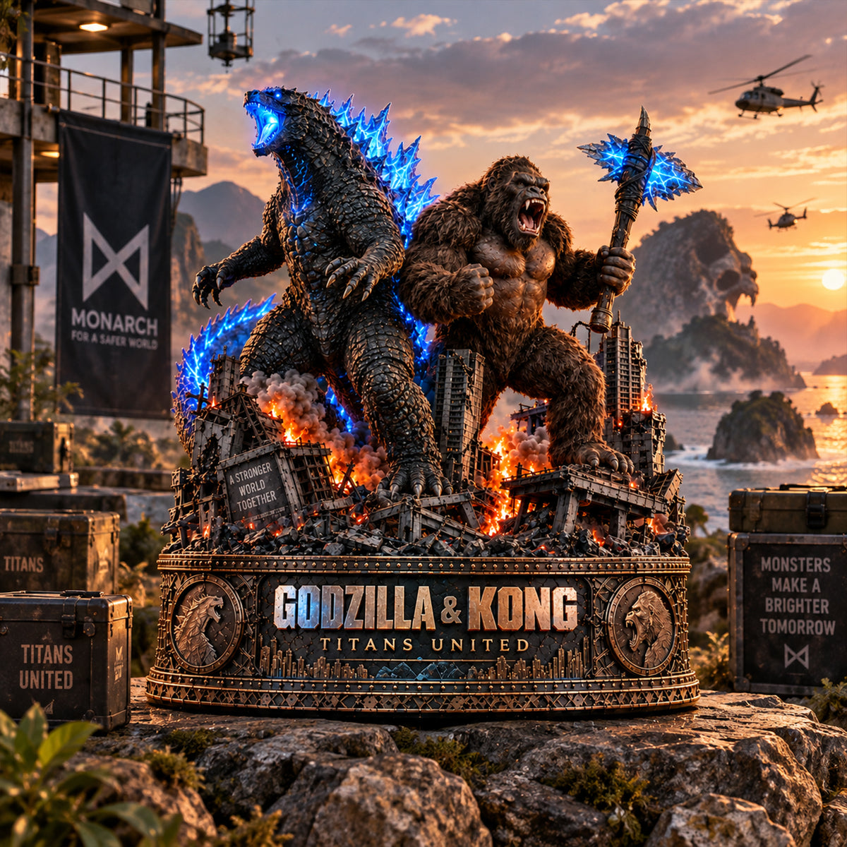 Godzilla & Kong – Collectible Acrylic Plaque Table Decor
