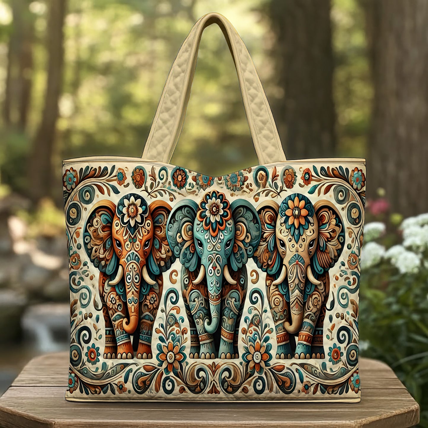 Bohemian Elephant Art Tote Bag