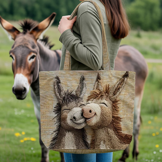Funny Donkey Couple Tote Bag
