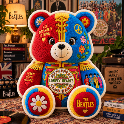 The Beatles Bear Custom Shaped Pillow – Gift for Beatles Fans & Music Lovers 3