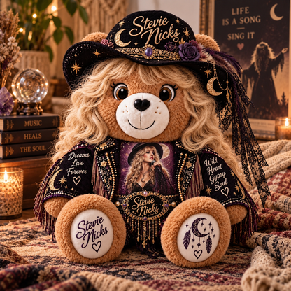 Stevie Nicks Custom Shaped Bear Pillow – Gypsy Soul Music Inspired Gift for Stevie Nicks Fans 2