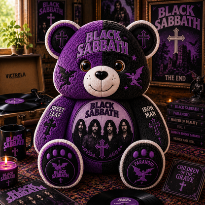 Black Sabbath Band Bear Custom Shaped Pillow – Rock Music Legend Gift