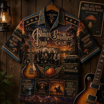 The Allman Brothers Hawaiian Shirt - Vintage Music Rock Fan Gift