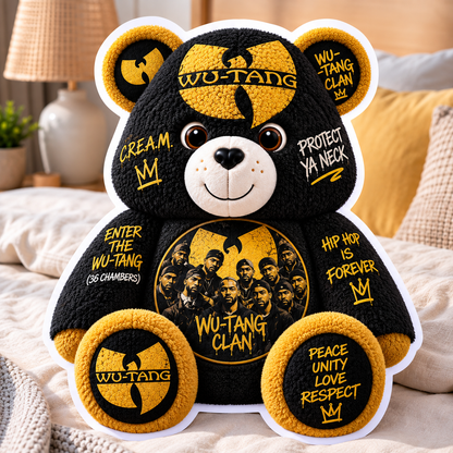 Wu-Tang Clan Custom Shaped Bear Pillow – 36 Chambers Hip Hop Inspired Gift for Wu-Tang Fans