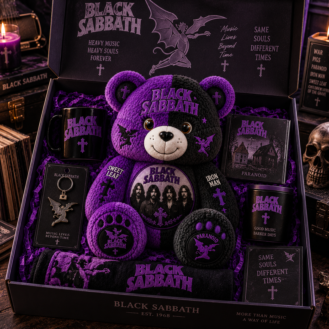 Black Sabbath Band Bear Custom Shaped Pillow – Rock Music Legend Gift