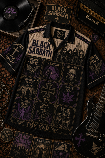 Black Sabath Hawaiian Shirt - Vintage Music Fan Gift