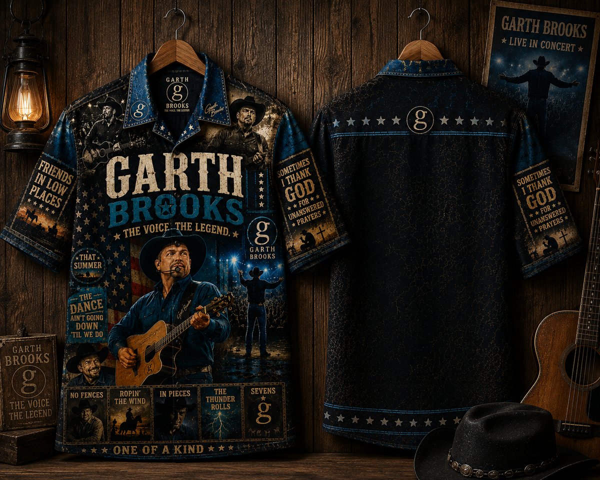 Garth Brooks Hawaiian Shirt - Vintage Music Country Fan Gift