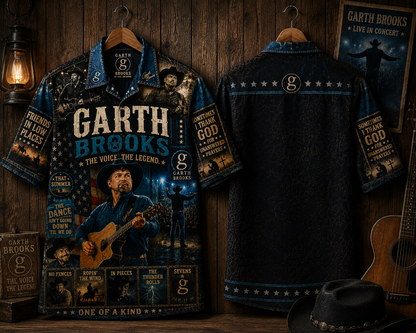 Garth Brooks Hawaiian Shirt - Vintage Music Country Fan Gift