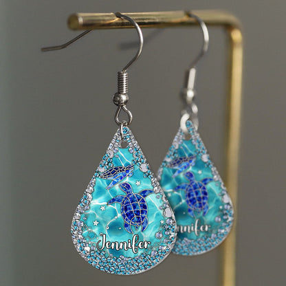 Sparkle Turles - Personalized Turtle Earrings