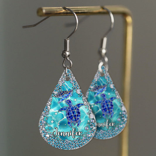 Sparkle Turles - Personalized Turtle Earrings