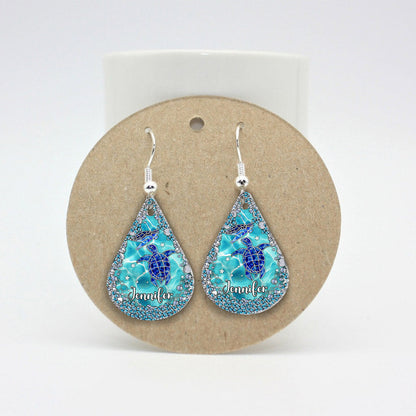 Sparkle Turles - Personalized Turtle Earrings