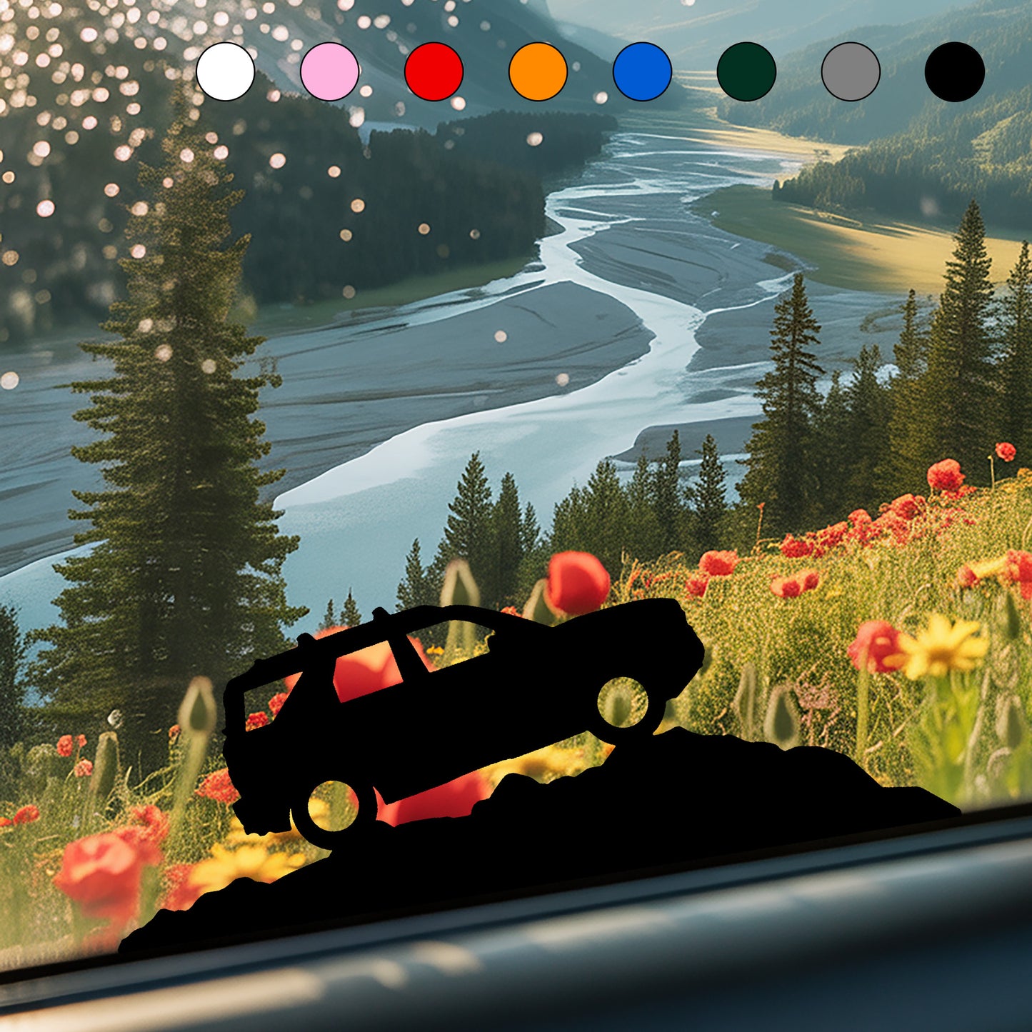 Windshield on Hill Sticker