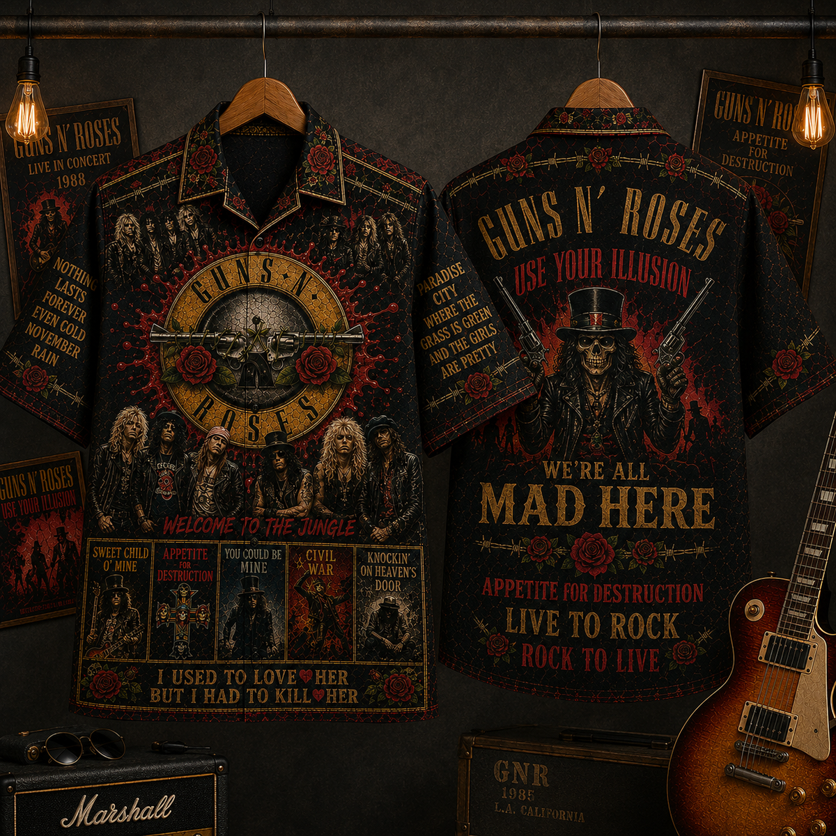 Guns N' Roses Hawaiian Shirt - Vintage Music Fan Gift 2