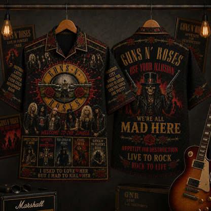 Guns N' Roses Hawaiian Shirt - Vintage Music Fan Gift 2