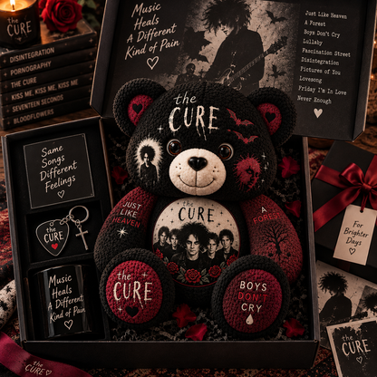 The Cure Bear Custom Shaped Pillow – Boys Don’t Cry Gothic Rock Music Fan Gift, Alternative Rock Lover Decor