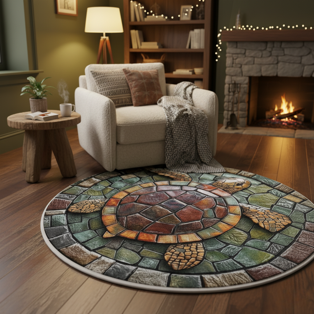 Sea Turtles Mini Decorative Round Mat