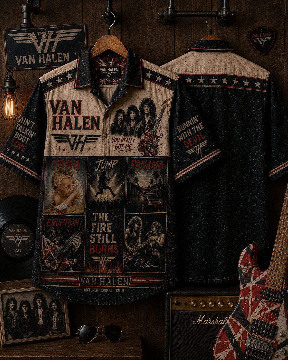 Van Halen Hawaiian Shirt - Vintage Music Fan Gift