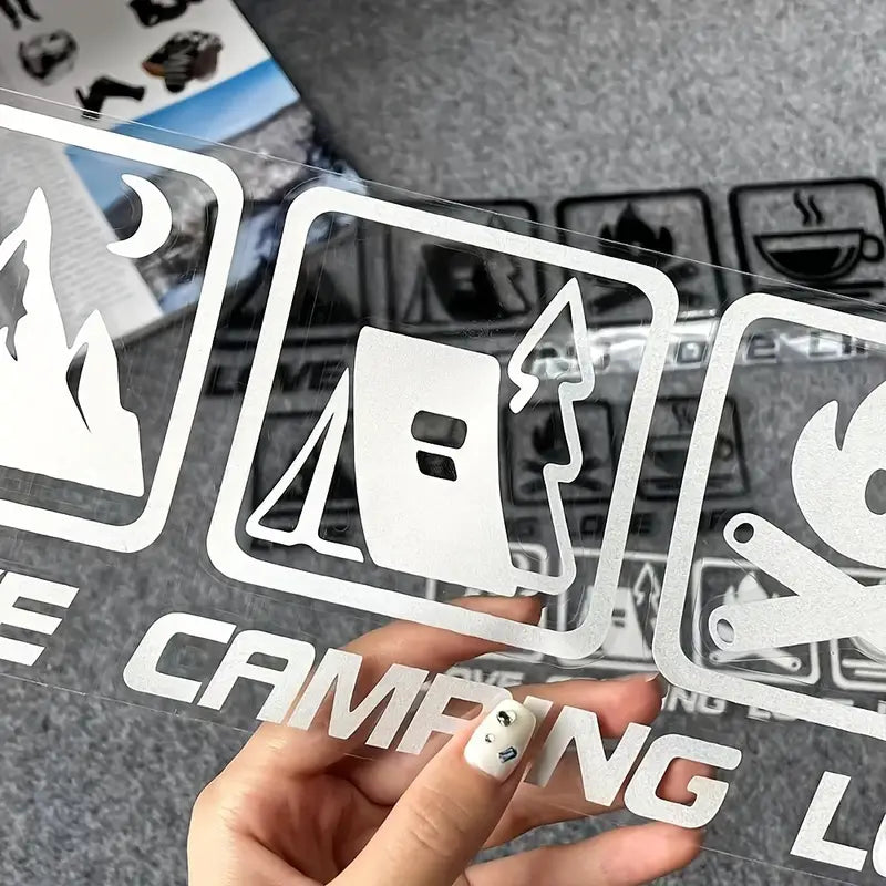 Love Camping Love Life Sticker White