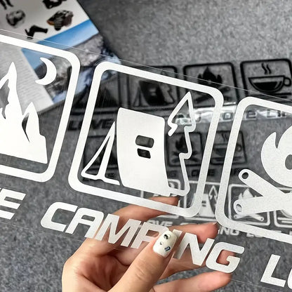 Love Camping Love Life Sticker White