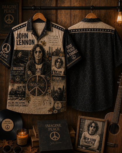 John Lennon Hawaiian Shirt - Vintage Music Fan Gift Version 2