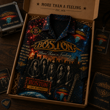 Boston Band Hawaiian Shirt - Vintage Music Fan Gift