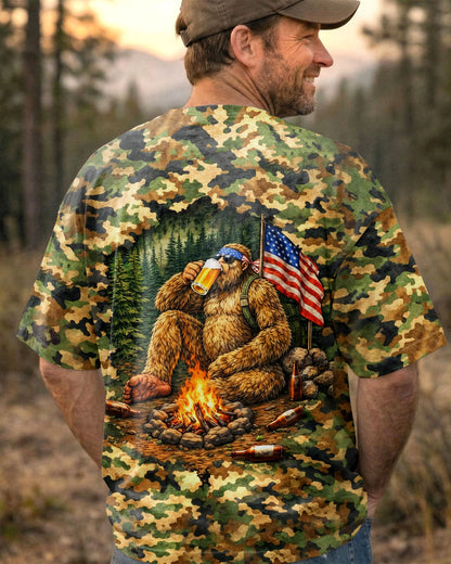 BIGFOOT CAMPFIRE CAMOUFLAGE ALL OVER PRINT SHIRT