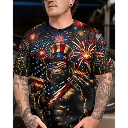 BIGFOOT FIREWORK STARS AND STRIPES ALL OVER PRINT SHIRT