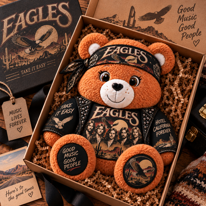 Eagles Custom Shaped Bear Pillow – Hotel California Take It Easy Classic Rock Music Inspired Gift for Eagles Fans