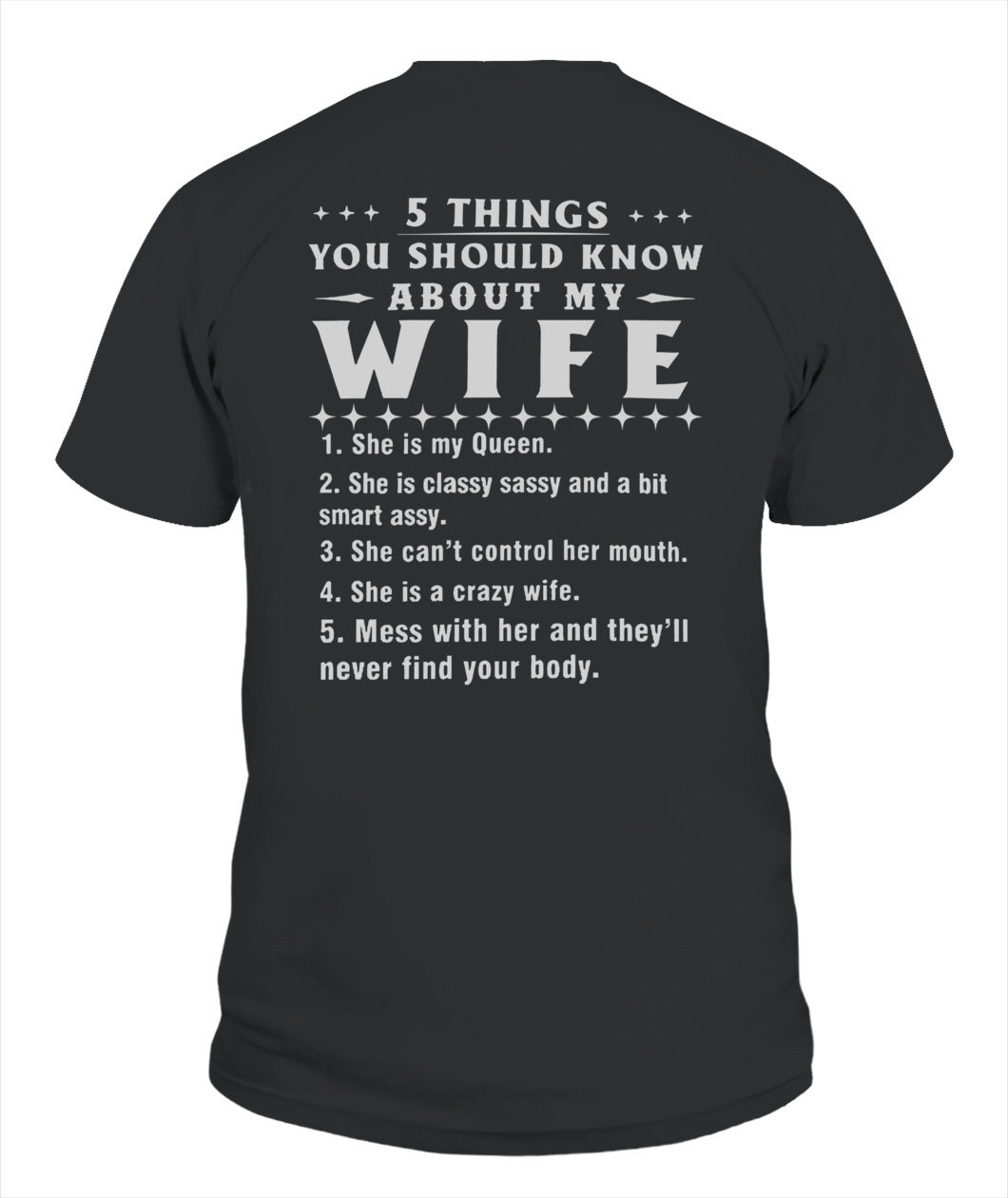 5 Things You Should Know About My Wife, Funny Husband Shirt, Proud Husband Gift Shirt