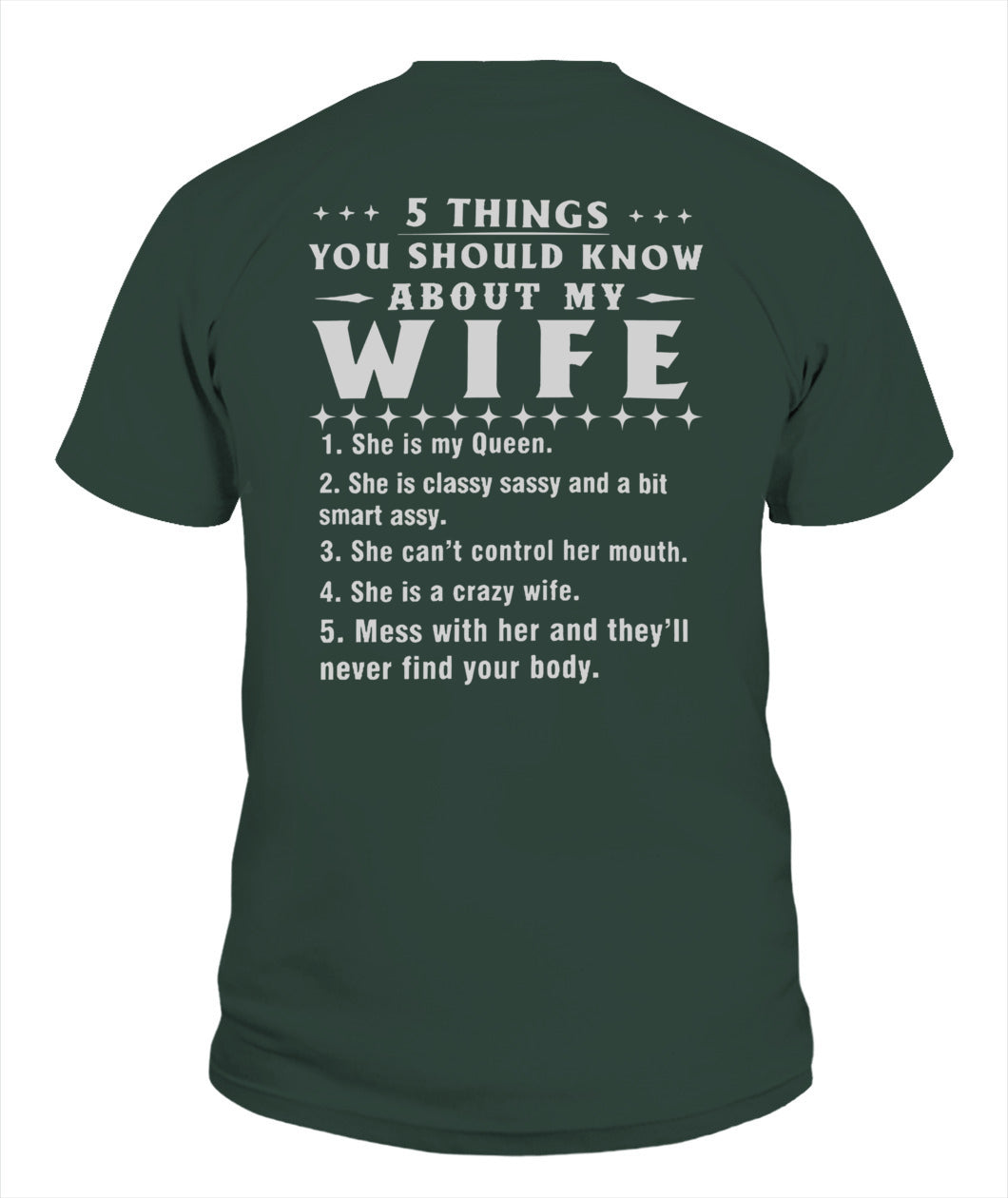 5 Things You Should Know About My Wife, Funny Husband Shirt, Proud Husband Gift Shirt